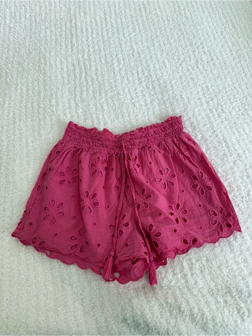 Surf Gypsy Eyelet Drawstring Shorts - Fuchsia